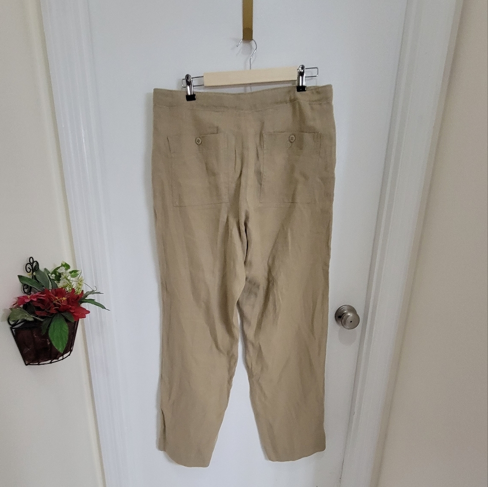Polo raplh lauren  100% linen tan wide legged pants - Picture 12 of 13